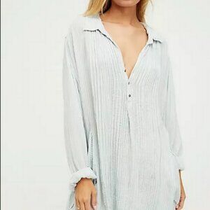 Free People Waverley Stripe Tunic Printed Long Sleeve Top NWD M